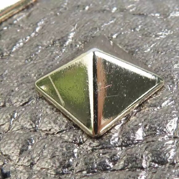 Auth Valentino Garavani Rockstuds Zip Around Long Wallet Gold/Black - Picture 5 of 10